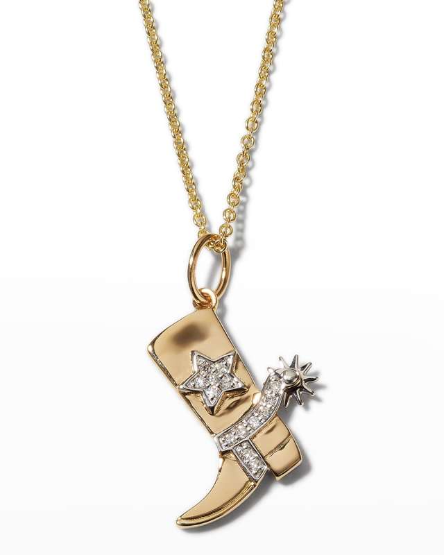 Cowboy Boot on Chain Necklace, 18"L